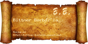 Bittner Borbála névjegykártya
